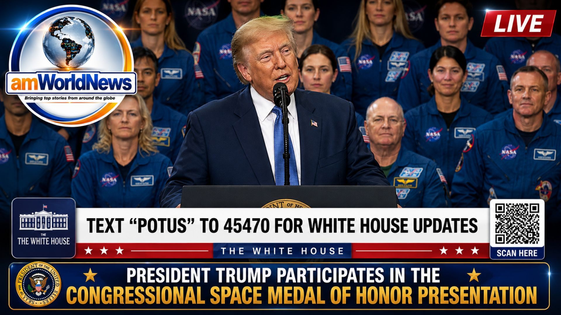President Trump Participates in the Congressional Space Medal of Honor Presentation