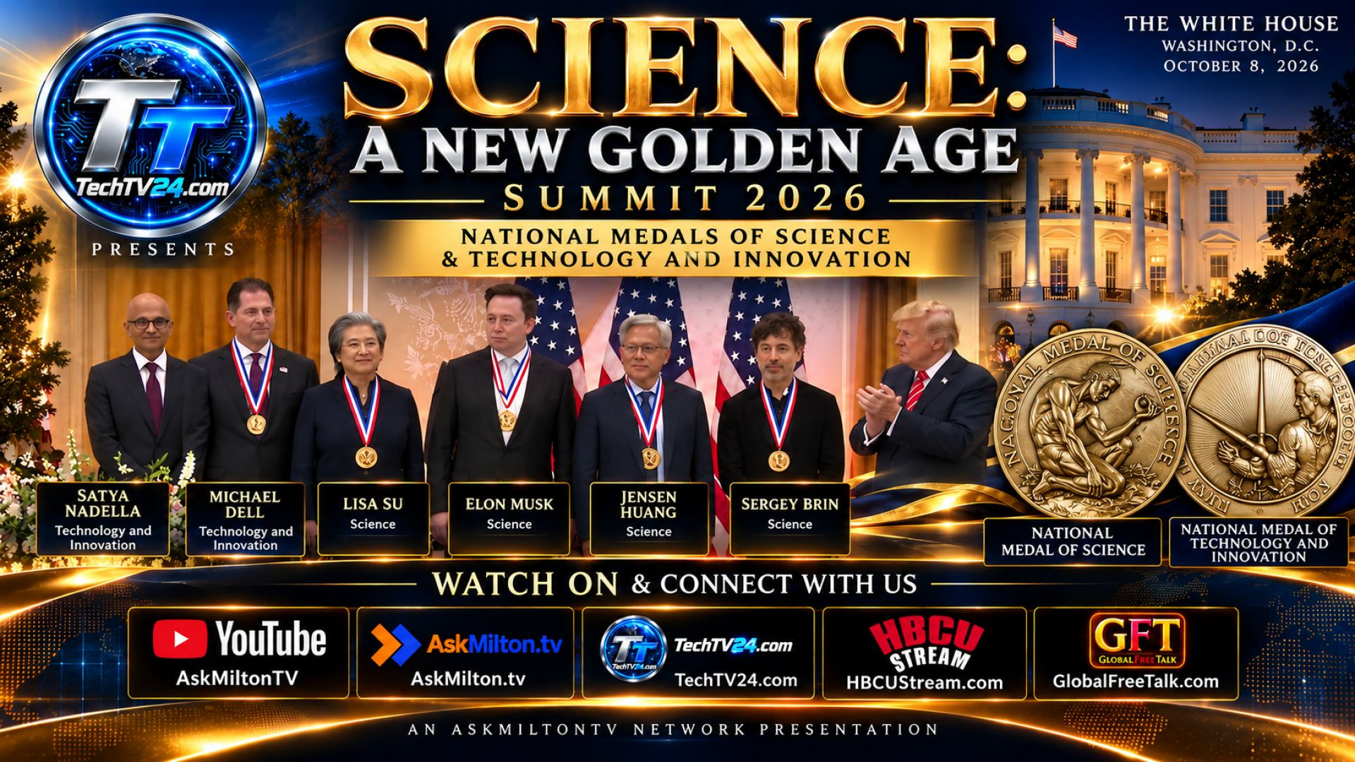 Trump Honors Six Technology Leaders | White House Science & Innovation Awards 2026